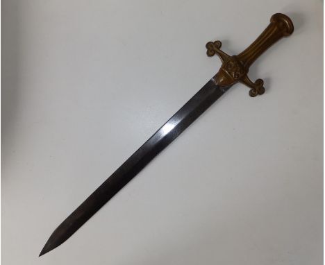 A 19thC British Army drummer's 1856 Pattern sword, the 18" blade marked with the royal cypher with crown and numbered 'B77'.