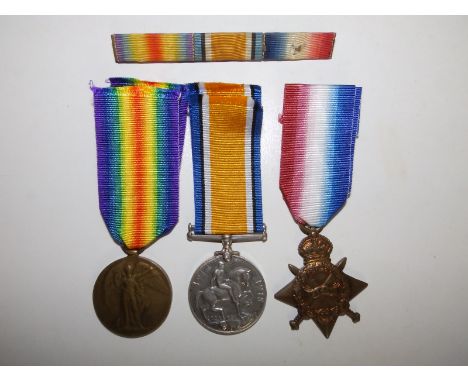 A WWI medal trio awarded to G5186 Pte/Cpl  A. E. Hoare , Midd'x R. (3)