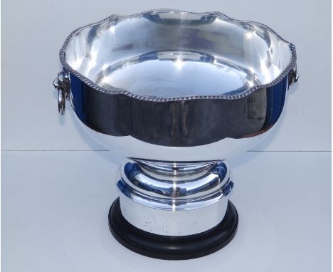 A modern EP trophy rose bowl on EP stand -  'SWHA Kenn Lowe Memorial Award', circa 1989, 12.5" diameter.