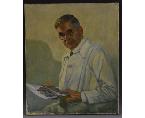 Arthur Rowlands (1904 - 2008)A Portrait of Sir Alexander Flemingsigned, dated 1963, oil on canvas, 60.5cm x 50cm