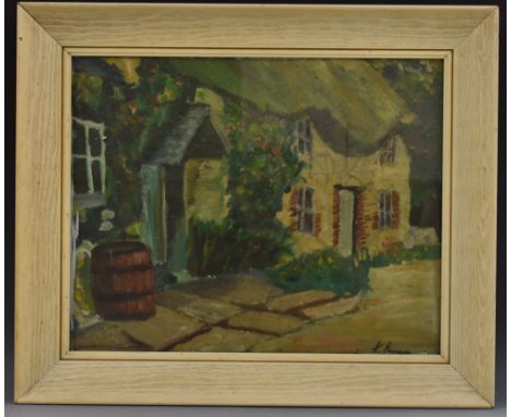 K BensonImpressionist Cottagesigned, oil on board, 39cm x 49cm