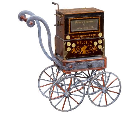 Berliner Walzendrehorgel "Cocchi, Bacigalupo &amp; Graffigna", um 1895Meloton, bezeichnet: "Cocchi, Bacigalupo &amp; Graffign