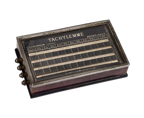 Französischer Zinsrechner "Tachylemme", ab 1876Entwickelt von C.L. Chambon, hergestellt von Lith. Baster &amp; Vieillemard, P