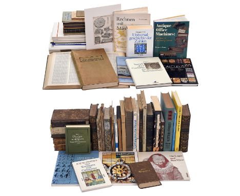 Große Sammlung mathematischer Literatur und Bücher über Rechenmaschinen1) Philosophiae Newtonianae Institutiones, in Usus Aca