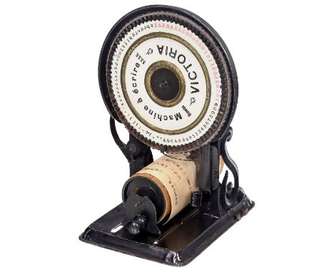 Schreibmaschine Victoria (Famos), 1910-13Gustav Tietze AG, Leipzig. Französische Version "machine à écrire Victoria", Typensc