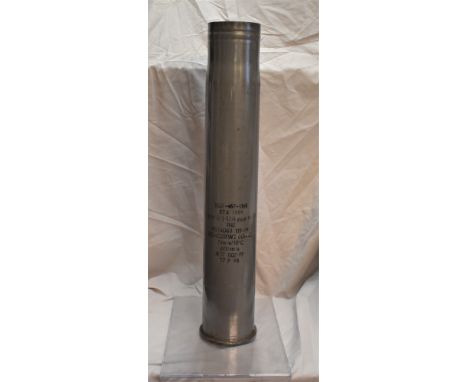 WWII German 88mm WWII Flak Shell Case, with faint German Ordnance stamps on the base. Some good stencilling on the side