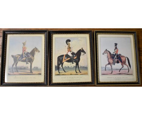 Antique military prints - Officers of the British Army No's 43, 47 and 50 by L Mansion printed by Lefebvre, published by Spoo