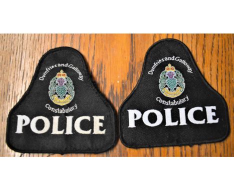 Dumfries and Galloway Constabulary Cloth Pullover Patch Badges (2) EIIR Crown 