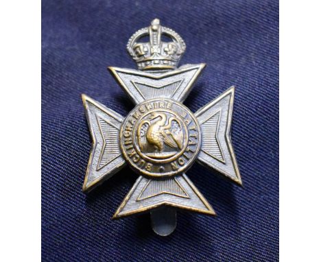The Oxfordshire and Buckinghamshire Light Infantry (Buckinghamshire Battalion) Territorial Forage Cap Badge (Blackened-brass)
