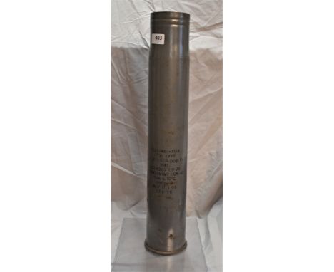 WWII German 88mm WWII Flak/Tiger I Shell Case, with faint German Ordnance stamps on the base. Some good stencilling on the si