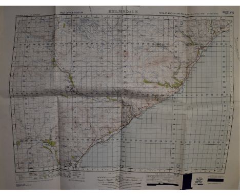Scotland 'Helmsdale' War Office Edition, sheet 17 -Ordnance survey map, published 1949. Folded excellent condition