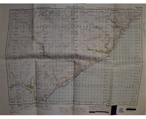 Scotland 'Helmsdale' War Office Edition, sheet 17 -Ordnance survey map, published 1949. Folded excellent condition