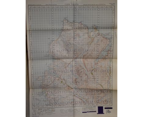 Scotland 'Cape Wrath' War Office Edition Ordnance Survey map, sheet 9 - Published 1950, folded, mint condition