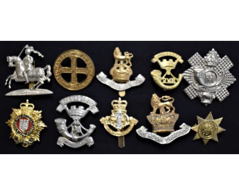 British Military Badges (10) including: The Royal Dragoons, Fife and Forfar Yeomanry, Somerset Light Infantry 1st and 2nd Vol