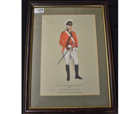 Royal Fusiliers, Light Company Officer 1790 Picture Print - Drawn by P. H. Smitherman and printed by Hugh Evelyn. 40cm x 31cm