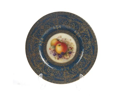 A LARGE ROYAL WORCESTER PLATECirca 1921Painted in the centre with an arrangement of fruit by R.Sebright, signed, reserved on 