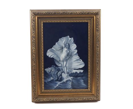 A RECTANGULAR PORCELAIN PLAQUE BY THOMAS BOTTProbably Royal Worcester, dated 1881Painted in Limoges enamel style with Venus e