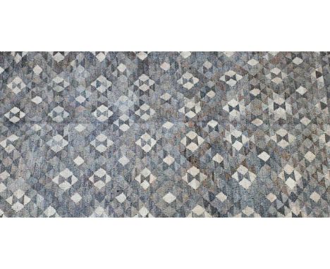 AN ANATOLIAN DESIGN KILIMThe monochrome grey field with all over diamond motifs within a hooked border, in very good conditio