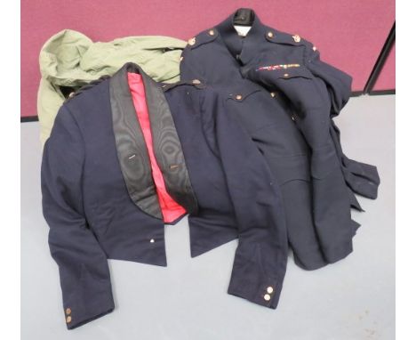 Royal Tank Regiment Officer's Mess Jacket etc. Dark blue Melton cloth, with black silk facings to the lapels. The shoulder co