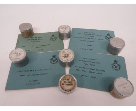 Interesting Set of Six RAF Film Strips and Booklets consisting short "RAF Military Training Filmstrips" , contained in alloy 