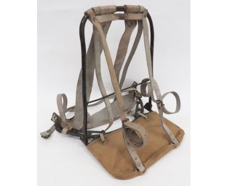 Scarce WW2 "Everest" Carrier for the Airborne Bike tubular metal framework with folding down front shelf covered in tan canva