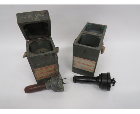 RAF Type 06A Hand Held Compass 2 x 6A/124B hand held compass. Inner dials with fluid absent. Both complete in transit boxes. 