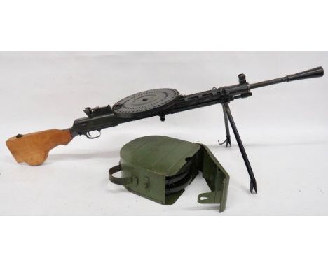 Deactivated Russian D.P.M. Light Machine Gun 7.62 mm barrel with large front flash hider. Rear section barrel shroud with hig