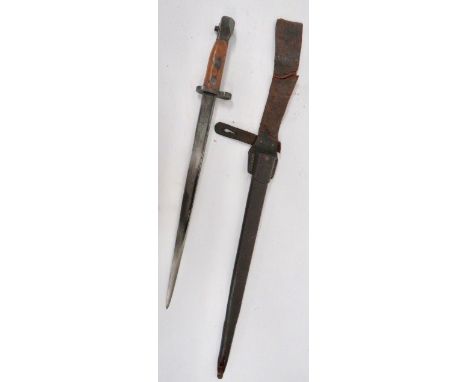 Scarce Netherlands M1895 Mannlicher Carbine Bayonet 13 1/2 inch, single edged T section blade. The forte with "Alex Coppel" t