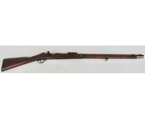 Obsolete Calibre German M1871/84 Mauser Rifle 11 mm, 31 inch, rifled barrel. Large rear ladder sight. Barrel stamped with cro