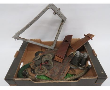 Selection of Various RAF Aviation Items including alloy aircraft window frame... Electrical headphone jack plugs... Turbine e