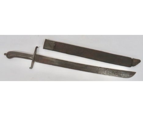 Late 19th Century Prussian Sidearm 18 1/2 inch, single edged blade. The forte stamped "EBR. Weyersberg Solingen". Unusual all