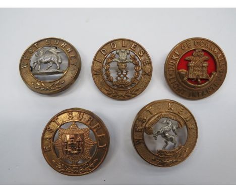 Five Various Home Service Plate Centres consisting bi-metal West Surrey (3 loops)... Bi-metal West Kent (3 loops)... Brass Ea