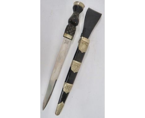 Post 1953 Wilkinson Sword Scottish Piper's Dirk 12 inch, single edged blade with sharpened back edge point. The forte with et