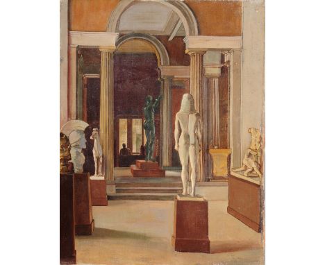 JOHN STEELE (b. Chicago 1916) Self portrait of the artist at his easel, oil on canvas, 40 x 30cm; a portrait of a priest, 36 