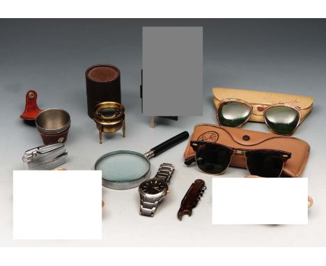 A COLLECTION OF GENTLEMANS ACCESSORIES TO INCLUDE: a pair of vintage Ray Ban sunglasses by Bausch & Lomb in original wallet a