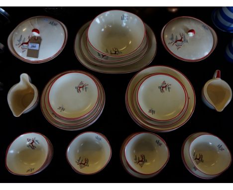 Crown Devon Stockholm pattern service
Forty eight pieces to include two tureens twelve bowls, three meat platter each with pr