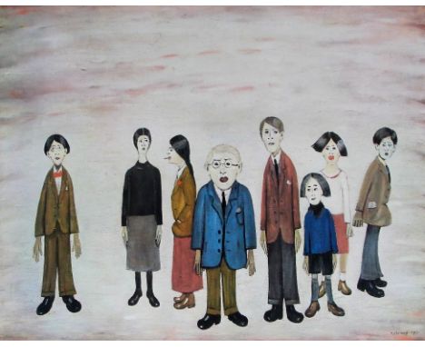 Laurence Stephen Lowry (British, 1887-1976)- 'His Family'
Pencil signed colour print, bears stamp to mount, also printed with