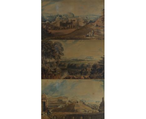 After J. Gendall three coloured engravings, scenes of Edinburgh 1824
Scenes to include Edinburgh from the Calton Hill, Edinbu