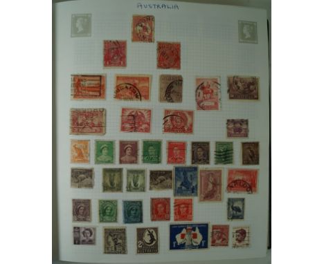 A mixed collection of mint and used World stamps 
Contained within four albums together with two albums containing First Day 