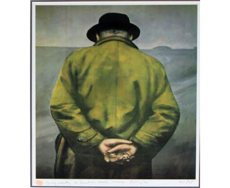 Harold Riley (British, b.1934) - 'Lowry Walking on Swinton Moss'
Pencil signed limited edition colour print, co-signed by L. 