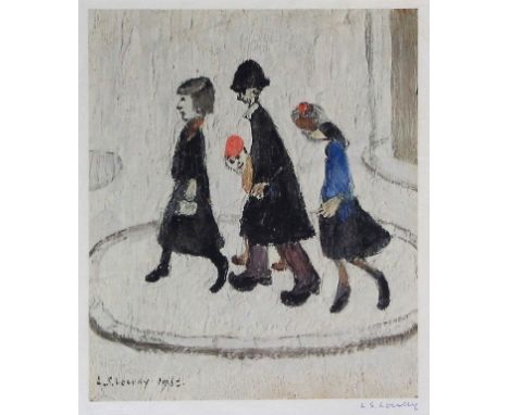 Laurence Stephen Lowry RA (British, 1887-1976) - 'The Family'
Signed colour print, signed in blue biro to mount, also bears G