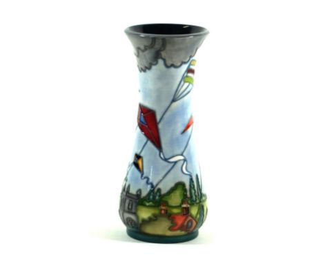 A modern Moorcroft vase of wasted cylindrical form 
Decorated with Kites in landscape, produced for the Moorcroft collectors 