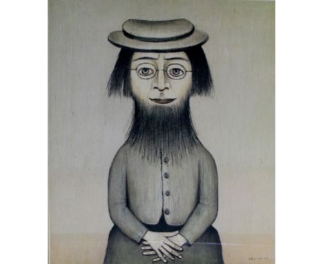 Laurence Stephen Lowry RA (British, 1887-1976) - 'The Bearded Lady'
Pencil signed limited edition print, bears Guild stamp to