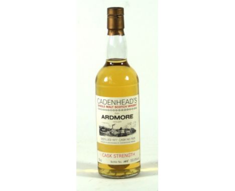 1 bottle Ardmore Single Malt Scotch Whisky Distilled 1977 cask No. 7625 Bottle No. 165 Cask Strength 59.9% ABV Bottled by Cad