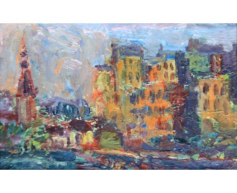 Sir William MacTaggart PPRSA RA FRSE RSW (Scottish, 1903-1981) - 'Amsterdam'
Oil on board, bears label verso for T&R Annan & 