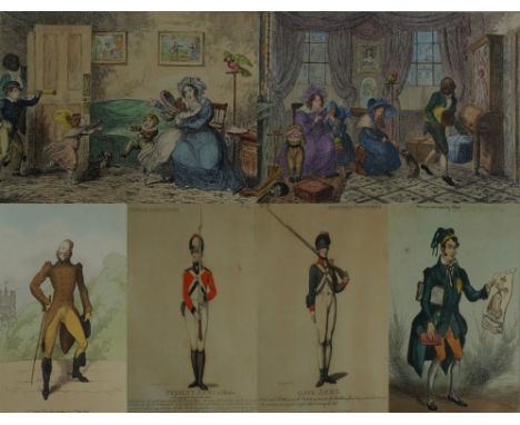 William Heath's 'Parish character titled Leo Sacks One of the Charity Crabs 1826'
Hand tinted cartoon depicting a man holding