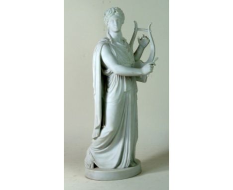 19th century Bing & Grondahl Parian ware figure
Modelled in the form of a Grecian god playing a lyre, impressed factory marks