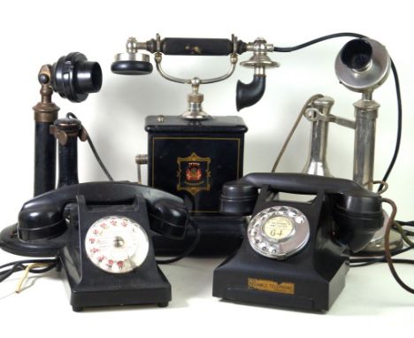 A collection of five vintage telephones mid 20th Century
To include a Eriksson Jydsk telefon aktieselskab telephone, the hand