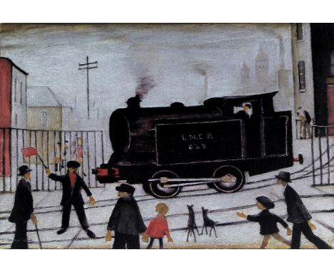 Laurence Stephen Lowry (British, 1887-1976) - 'Level Crossing with Train'
Pencil signed limited edition colour print from an 