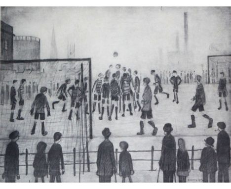 Laurence Stephen Lowry (British, 1887-1976)- 'Football Match'
Pencil signed limited edition sepia print, numbered in pencil t